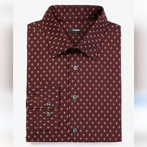 Slim Geo Print Stretch 1MX Dress Shirt,size M